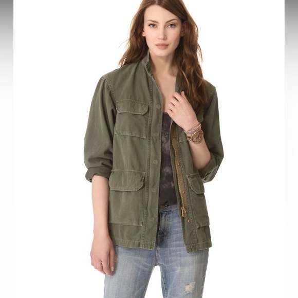 Nili Lotan Lori Military Utility Jacket in Camo Green Small - Picture 2 of 8
